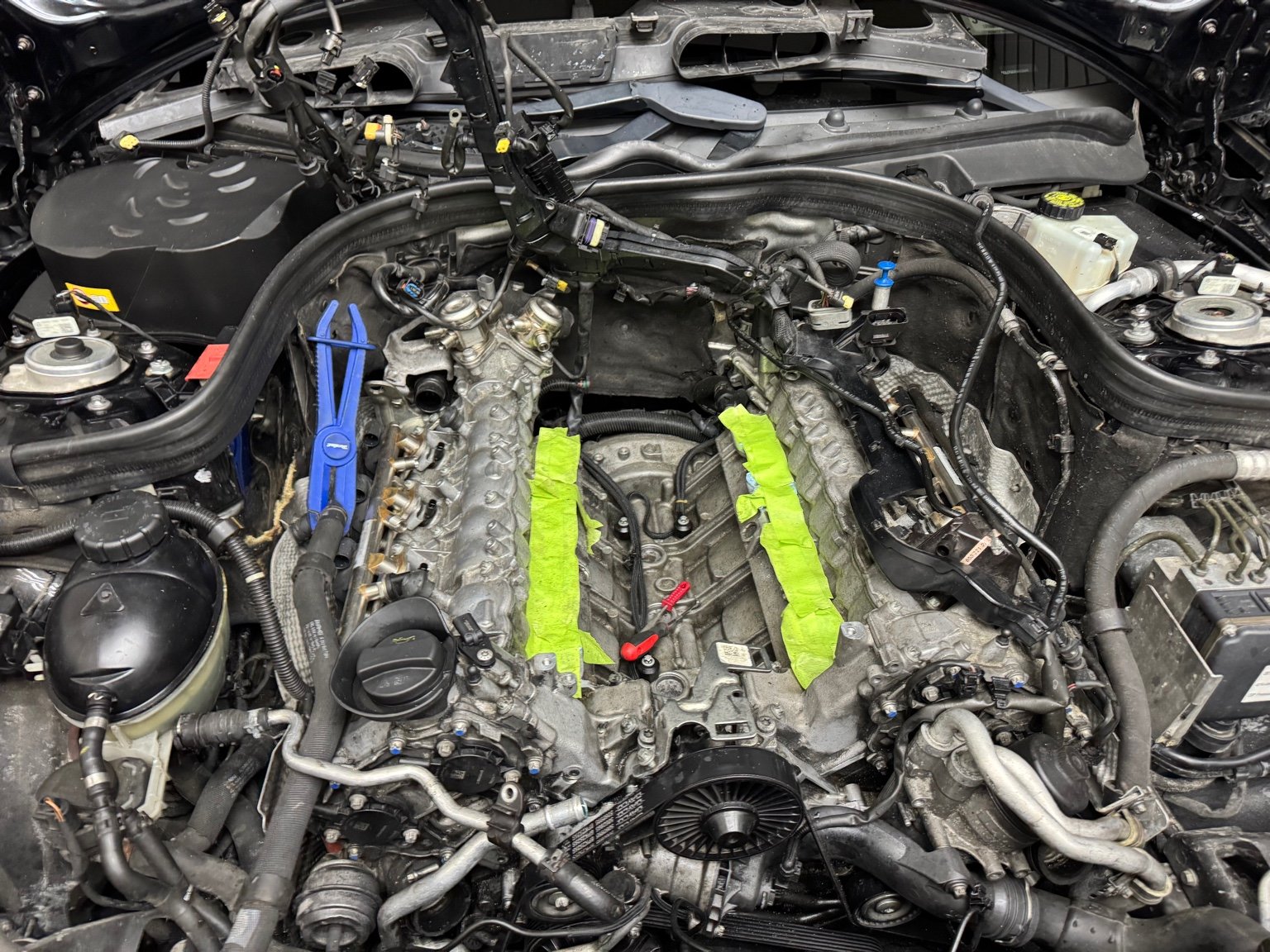 CLS63S intake valves after walnut blasting